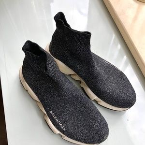 Balenciaga Glitter Speed Trainer Sock Sneaker